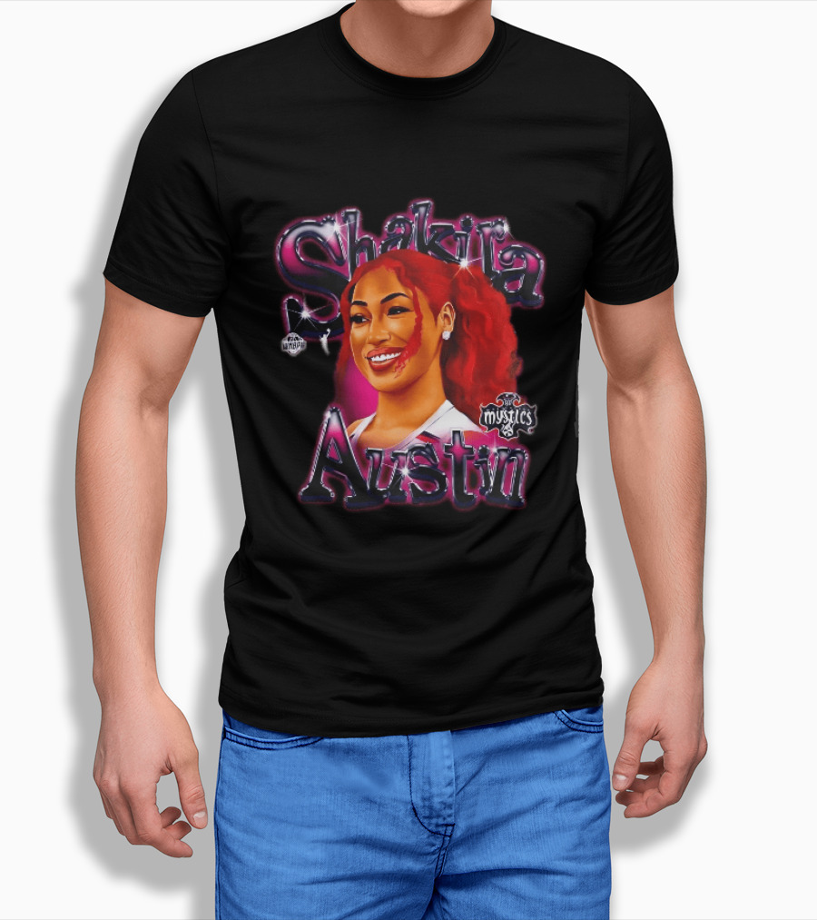 Shakira Austin Washington Mystics WNBA Red Hair T-Shirt