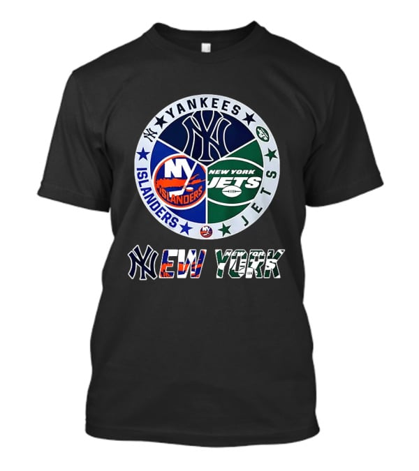 Yankees Islanders Jets New York Sports Teams Logos T-Shirt