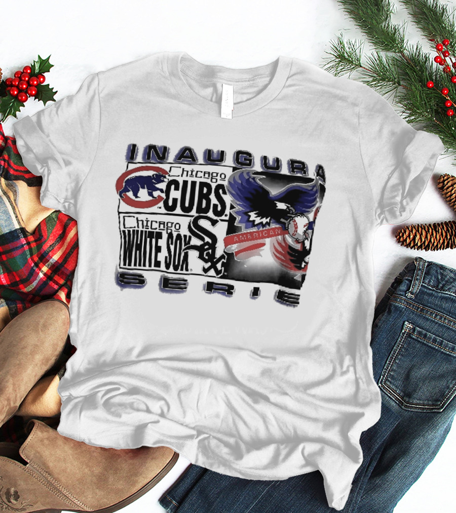 Inaugural American Series Chicago Cubs White Sox Eagle Baseball T-Shirt