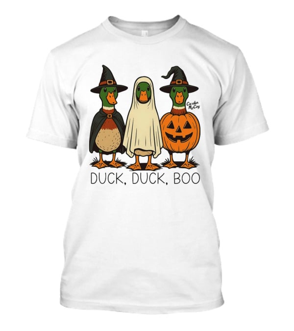 Duck Duck Boo Halloween 2026 Duck Trio In Costumes T-Shirt