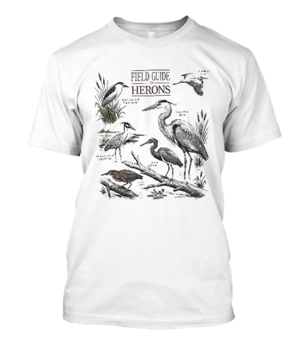 Field Guide Herons Black Crowned Night Heron Yellow Crowned T-Shirt
