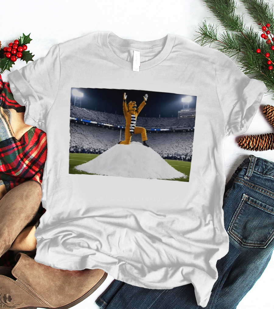 Penn State Nittany Lions Snow Mountain Mascot Celebration Stadium Scene T-Shirt