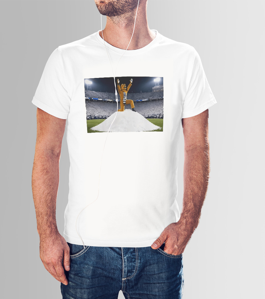 Penn State Nittany Lions Snow Mountain Mascot Celebration Stadium Scene T-Shirt