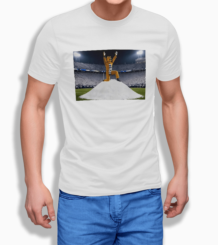 Penn State Nittany Lions Snow Mountain Mascot Celebration Stadium Scene T-Shirt
