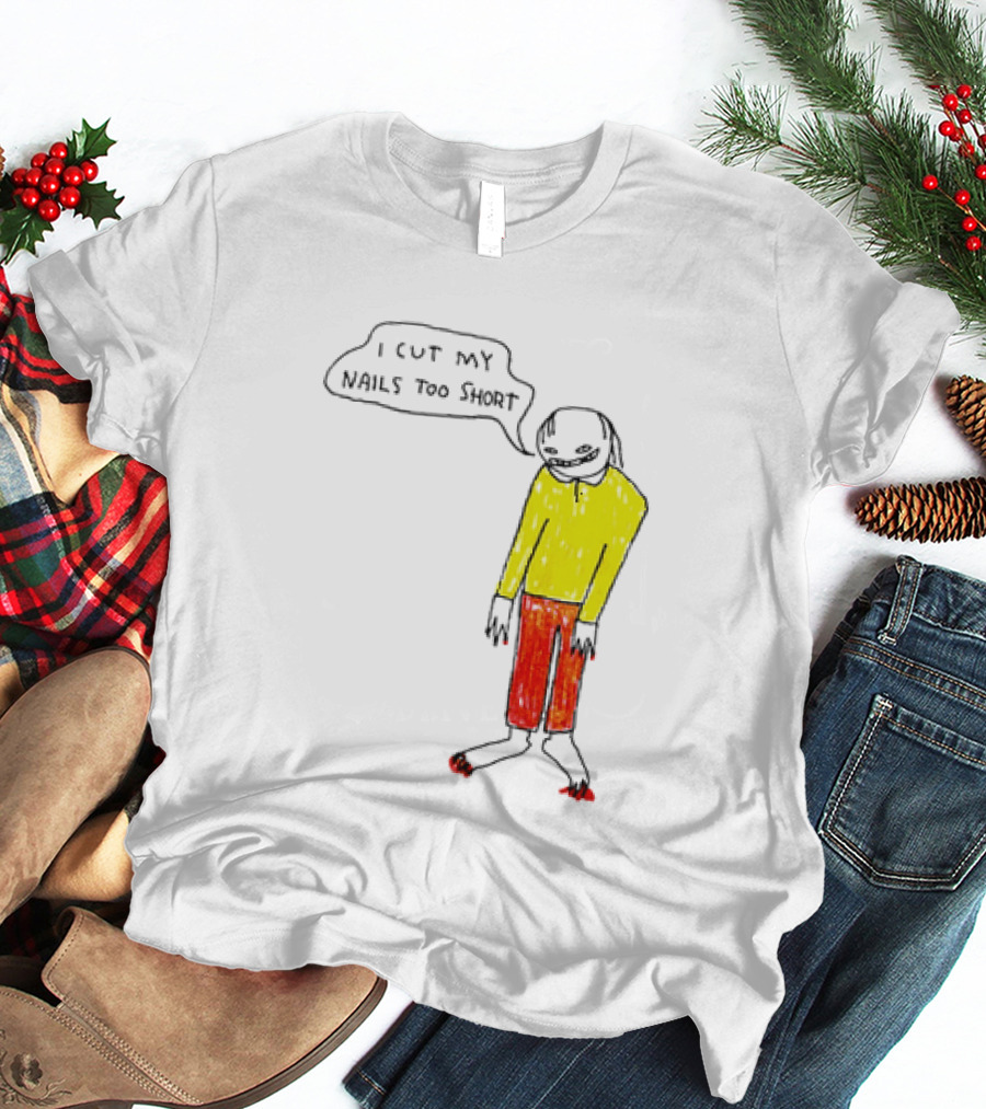 I Cut My Nails Too Short Yellow Red T-Shirt