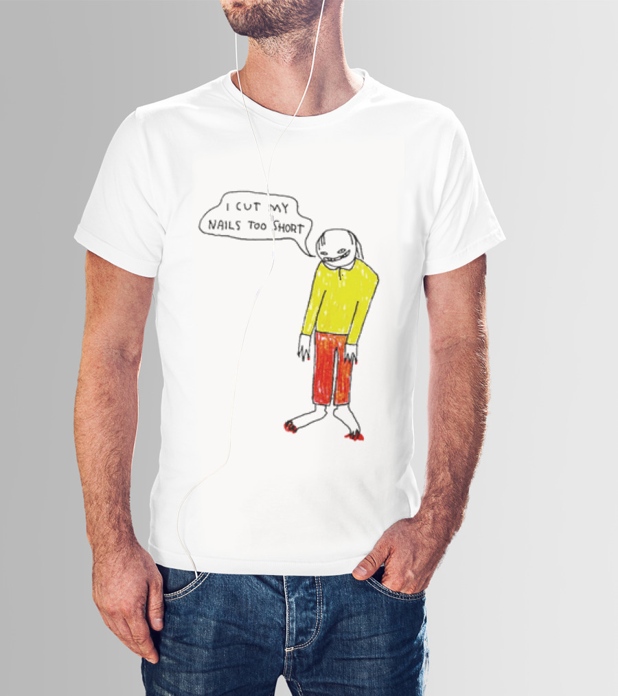 I Cut My Nails Too Short Yellow Red T-Shirt