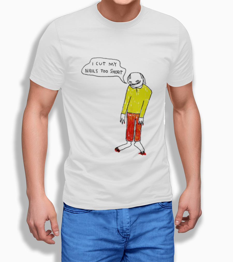 I Cut My Nails Too Short Yellow Red T-Shirt