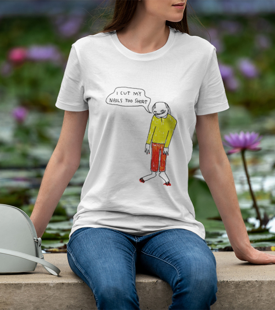 I Cut My Nails Too Short Yellow Red T-Shirt