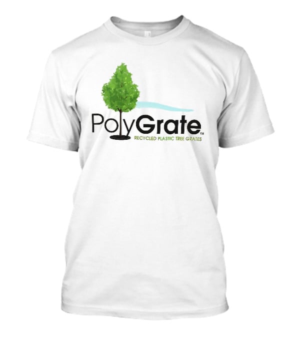 PolyGrate Recycled Plastic Tree Grates Green Foliage Blue Wave T-Shirt