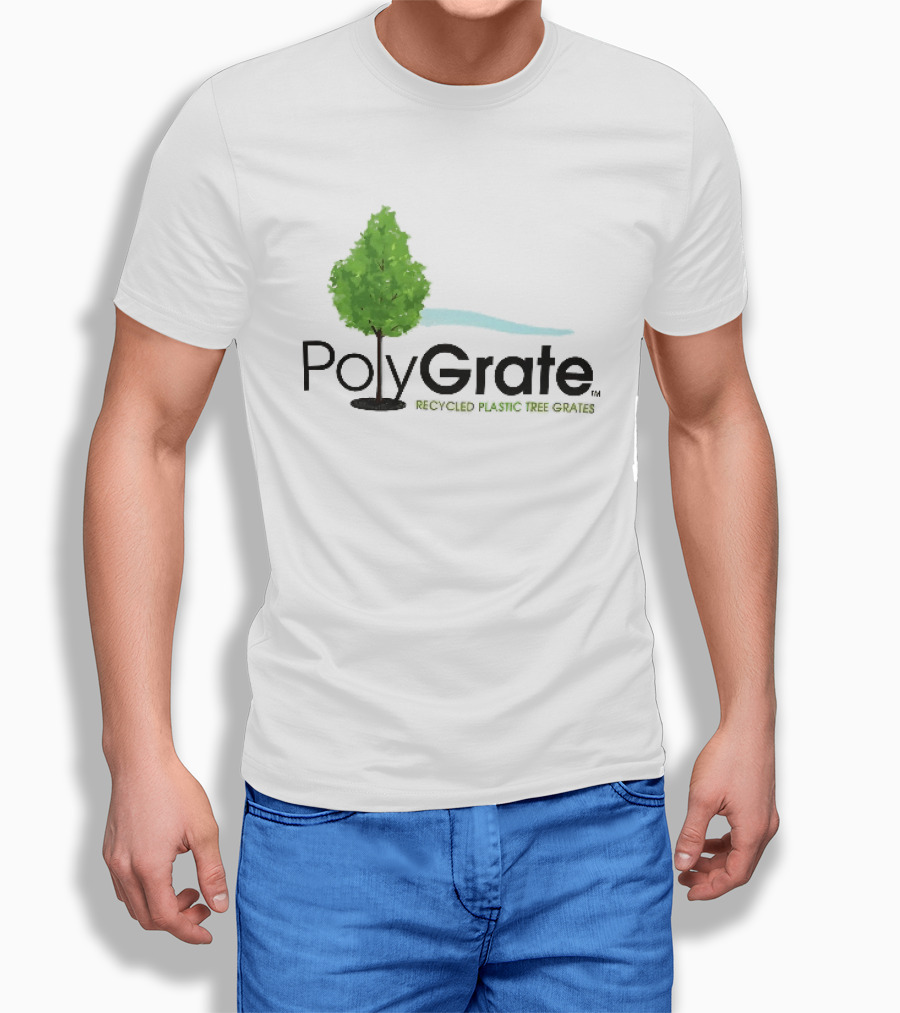 PolyGrate Recycled Plastic Tree Grates Green Foliage Blue Wave T-Shirt