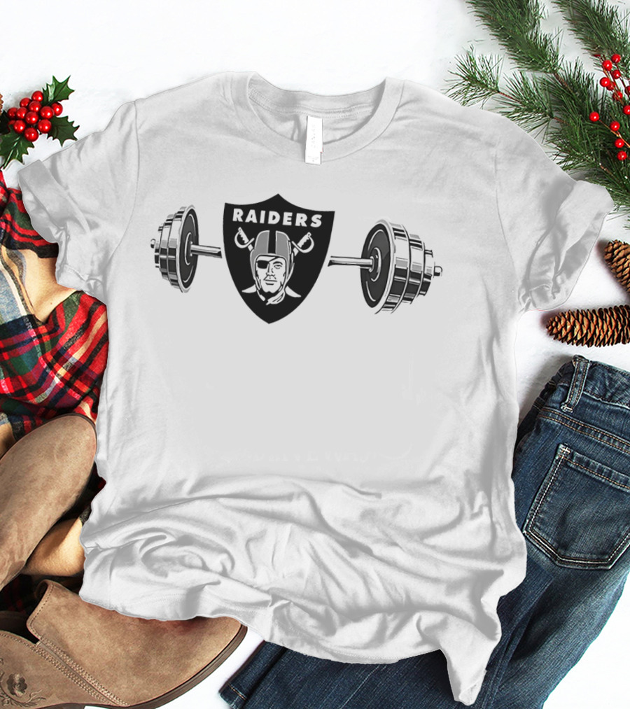 Las Vegas Raiders 2026 Barbell Fitness Fan Gear T-Shirt