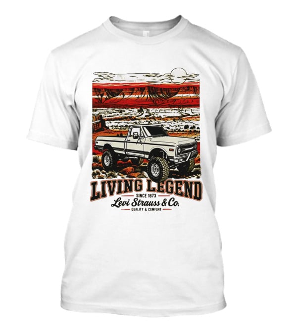 Living Legend Since 1873 Levi Strauss Co Vintage Truck Desert Scene T-Shirt