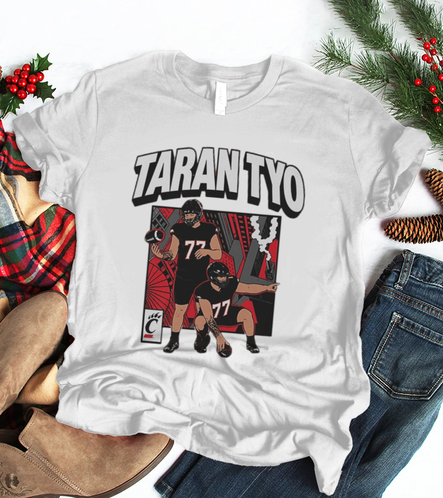 Taran Tyo Cincinnati Bearcats Football Players Number 77 T-Shirt