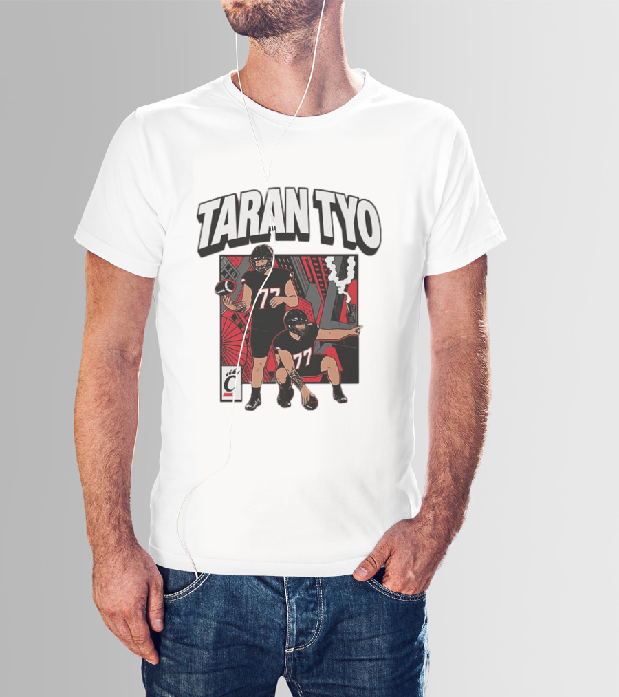 Taran Tyo Cincinnati Bearcats Football Players Number 77 T-Shirt