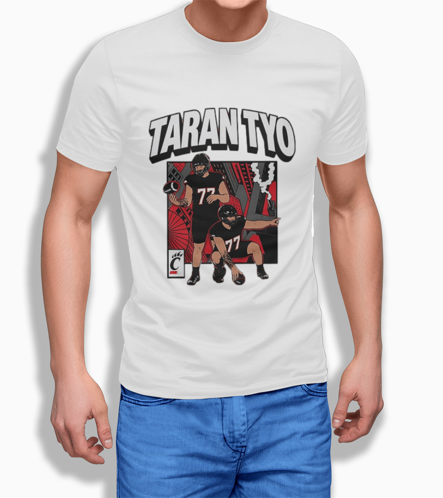 Taran Tyo Cincinnati Bearcats Football Players Number 77 T-Shirt