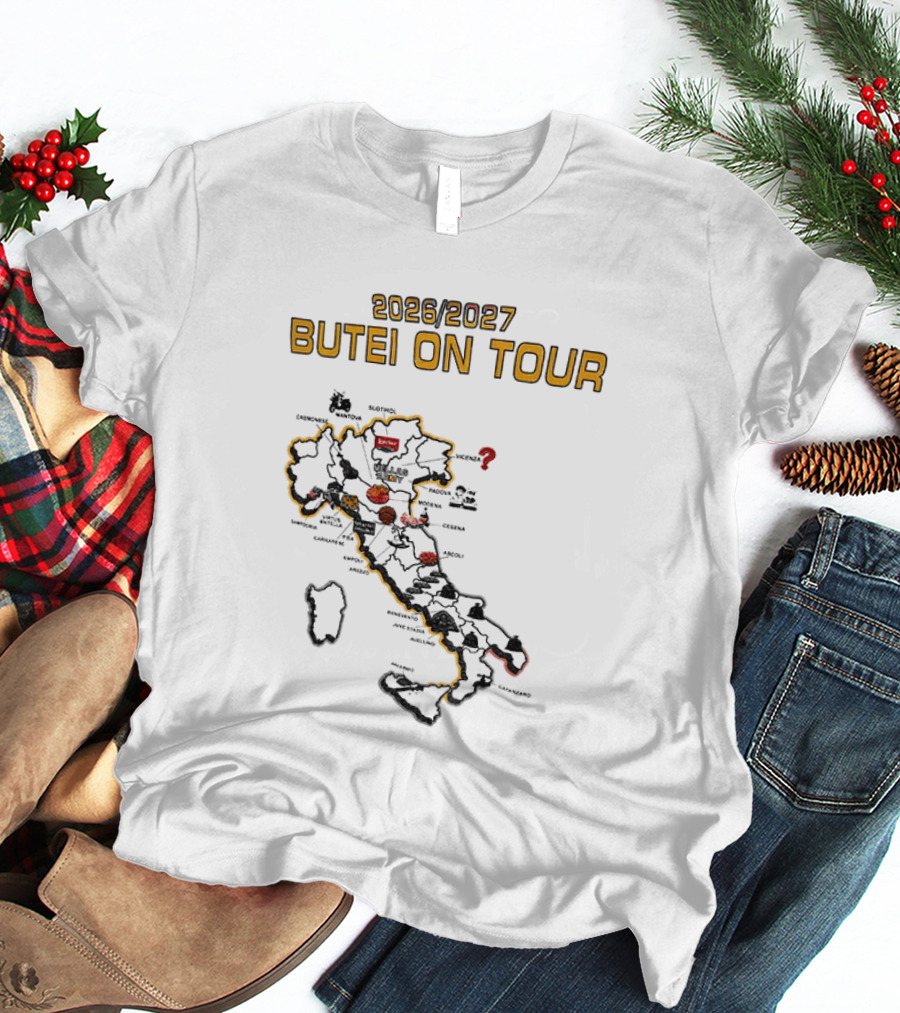 2026 2027 Butei On Tour Italy Map Highlights T-Shirt