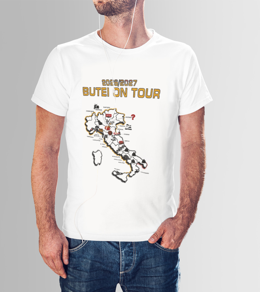 2026 2027 Butei On Tour Italy Map Highlights T-Shirt