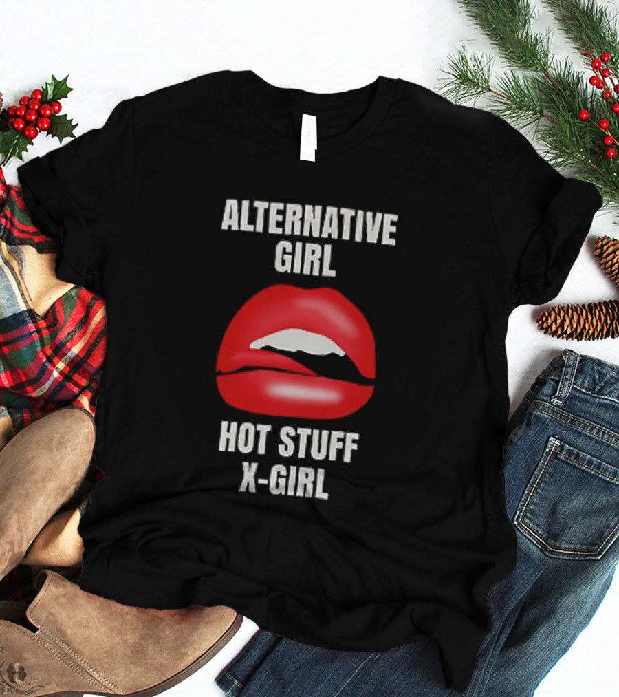 Alternative Girl Hot Stuff X Girl Red Lips T-Shirt