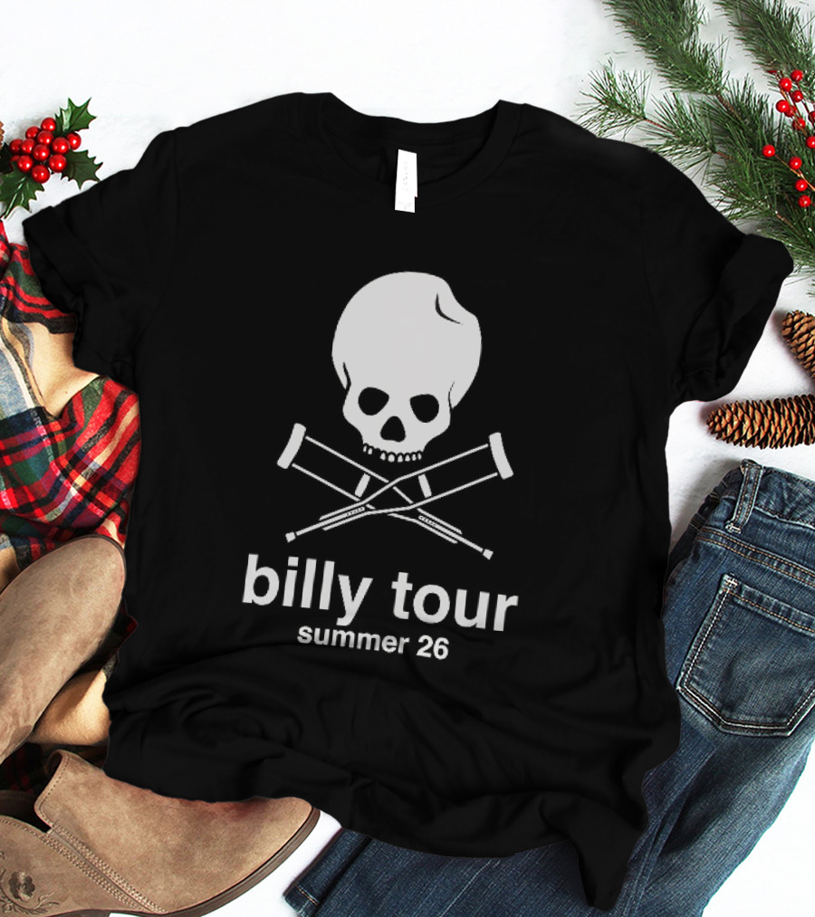 Billy Tour Summer 26 Skull And Crossed Crutches T-Shirt