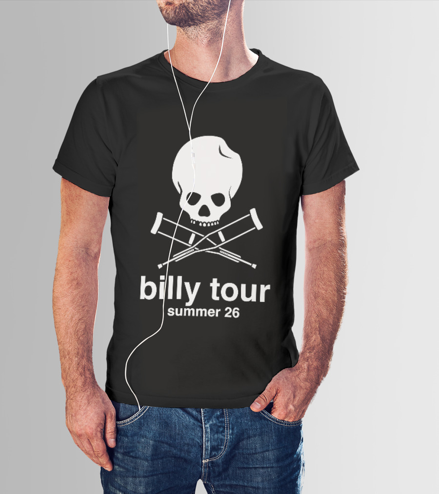 Billy Tour Summer 26 Skull And Crossed Crutches T-Shirt