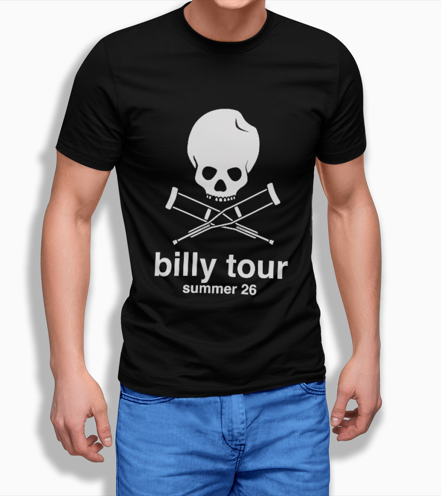 Billy Tour Summer 26 Skull And Crossed Crutches T-Shirt