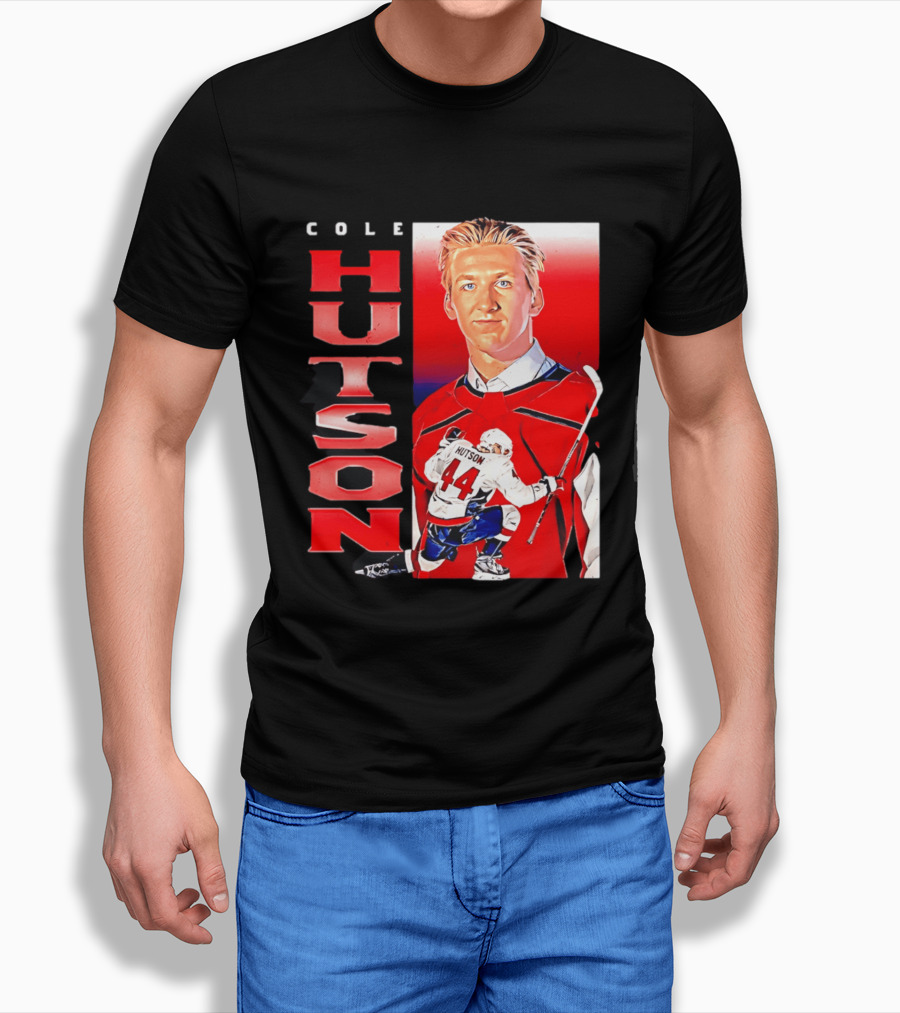 Cole Hutson Washington Capitals Vertical NHL Hockey 44 T-Shirt