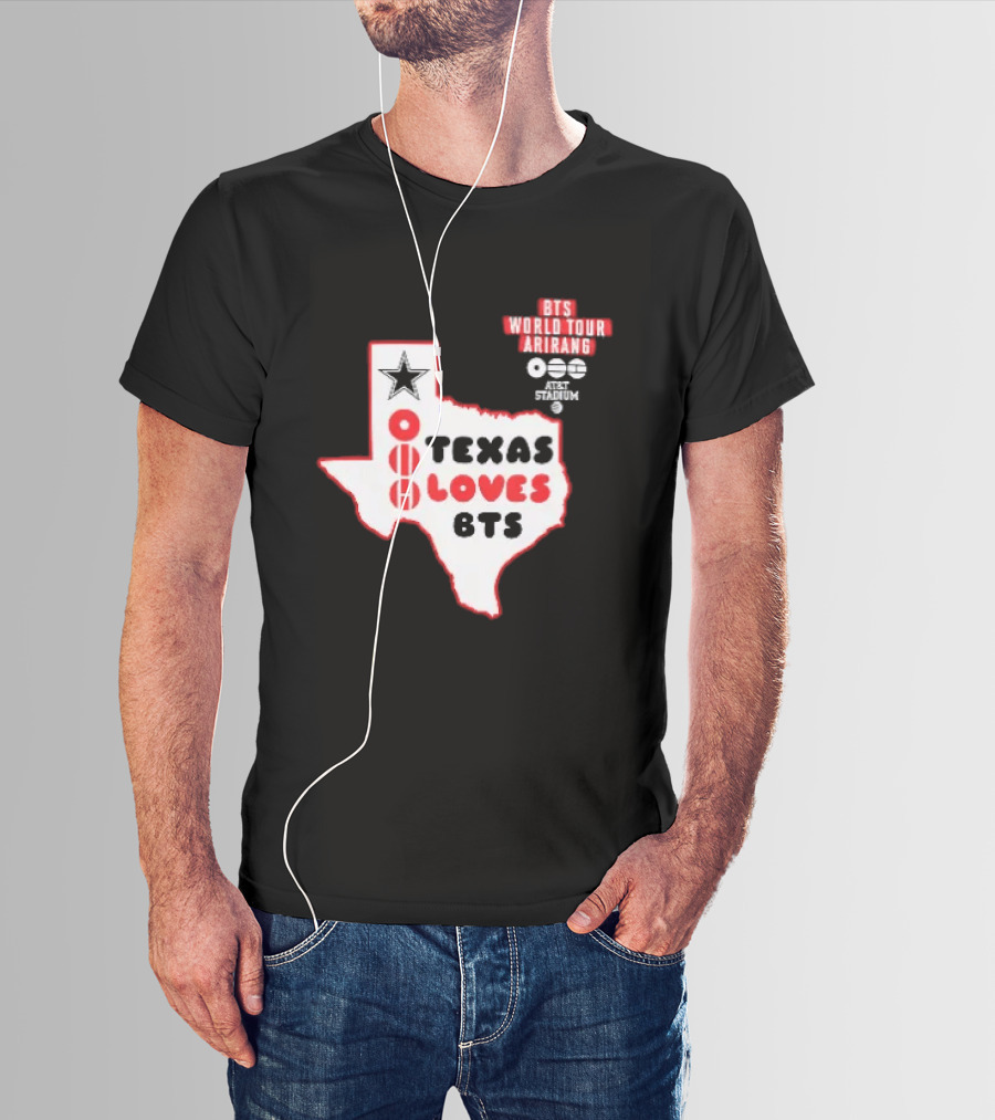 BTS World Tour Arirang Texas Loves At AT&T Stadium Dallas Cowboys T-Shirt