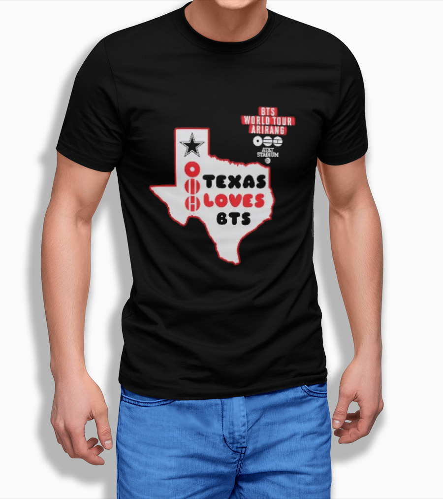 BTS World Tour Arirang Texas Loves At AT&T Stadium Dallas Cowboys T-Shirt