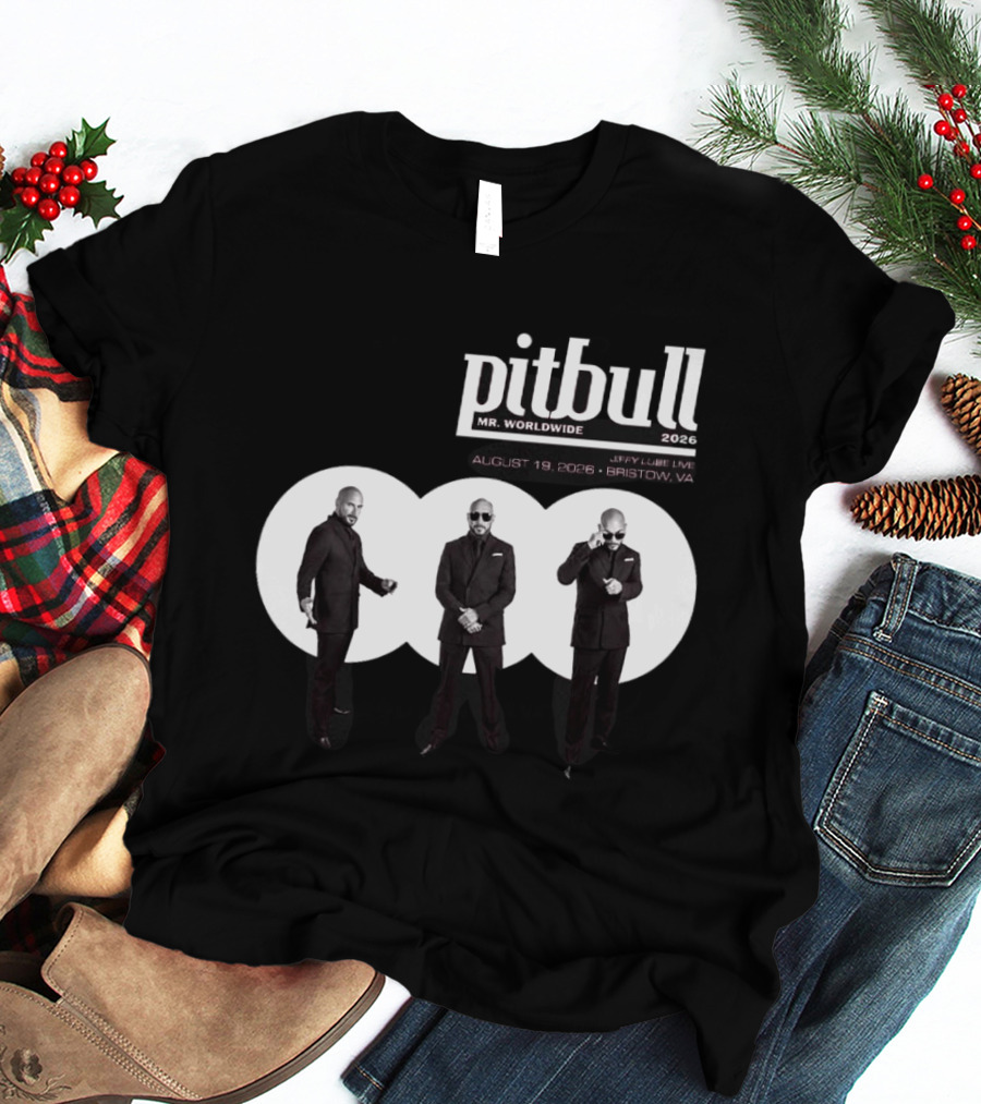 Pitbull Mr Worldwide 2026 Jiffy Lube Live Bristow VA August 19 Concert Event T-Shirt
