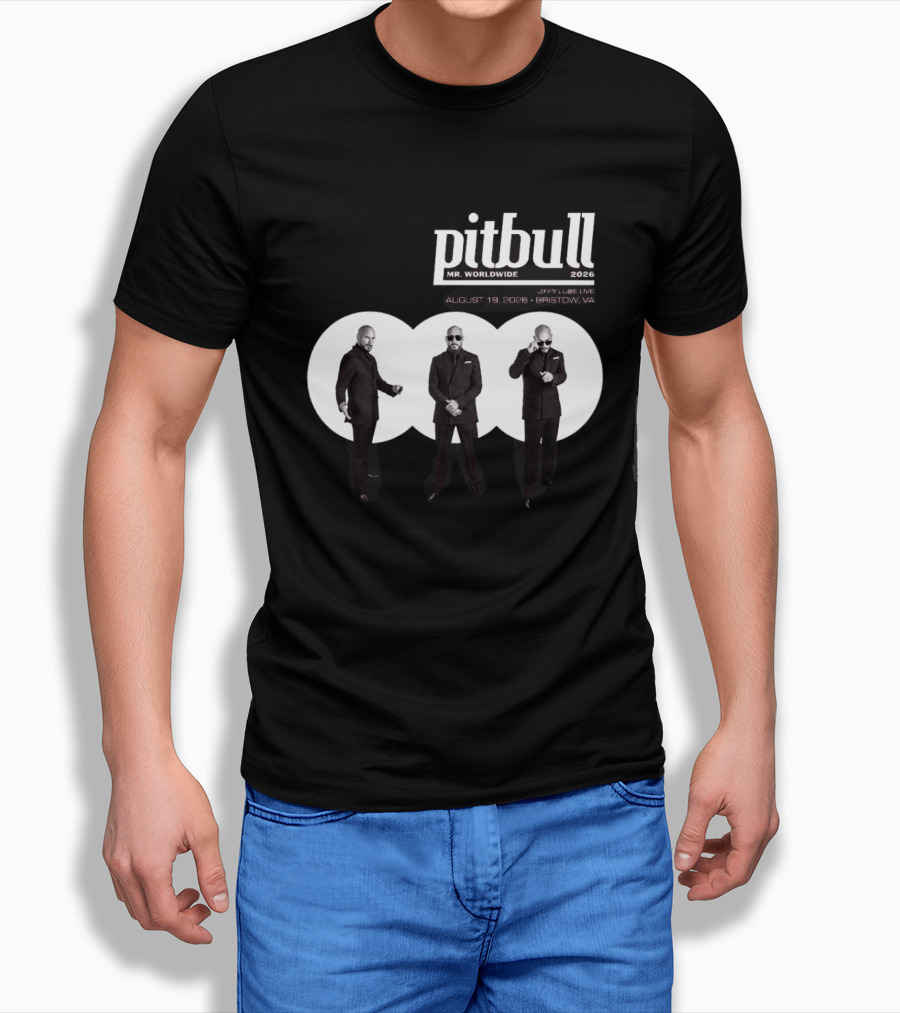 Pitbull Mr Worldwide 2026 Jiffy Lube Live Bristow VA August 19 Concert Event T-Shirt
