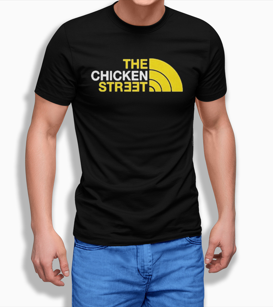 The Chicken Street Block Text Bold Yellow And White Circular T-Shirt