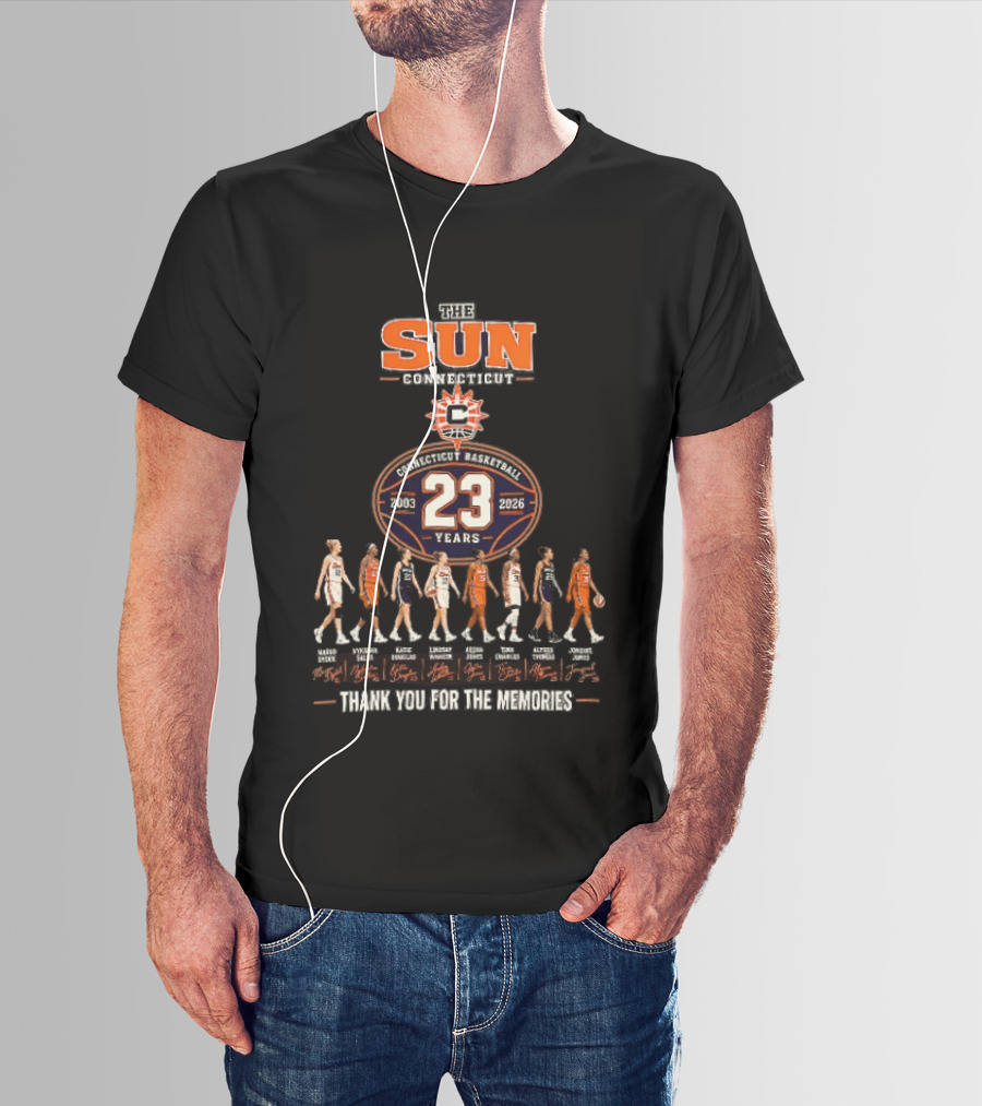 Connecticut Sun 23 Years 2003 2026 Thank You For The Memories T-Shirt