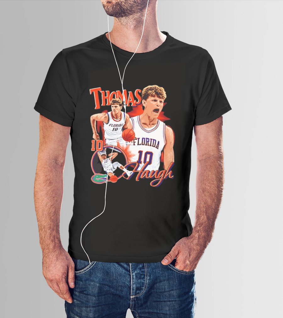 Thomas Haugh Florida Gators Basketball 10 NCAA Player T-Shirt
