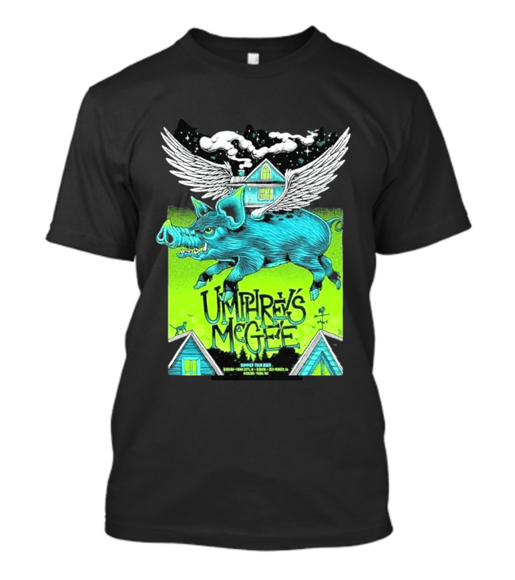 Umphrey's McGee Winged Pig Summer Tour 2026 Iowa City Des Moines Yuba T-Shirt