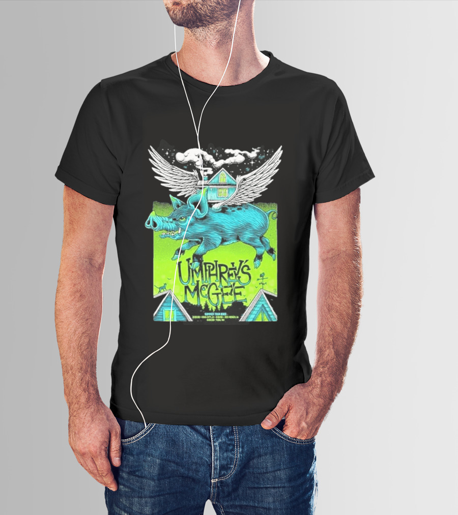 Umphrey's McGee Winged Pig Summer Tour 2026 Iowa City Des Moines Yuba T-Shirt