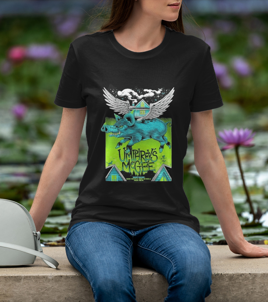 Umphrey's McGee Winged Pig Summer Tour 2026 Iowa City Des Moines Yuba T-Shirt