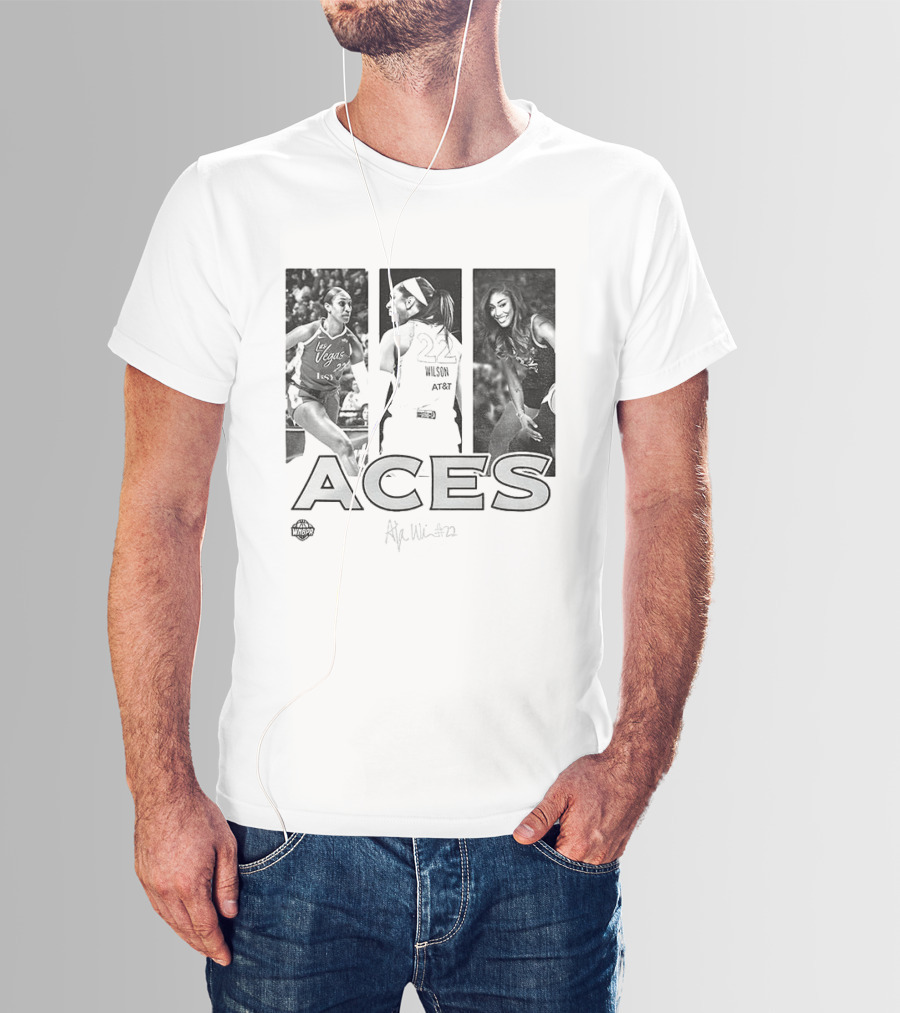 Las Vegas Aces A'ja Wilson 22 WNBA Team Player Hustle T-Shirt