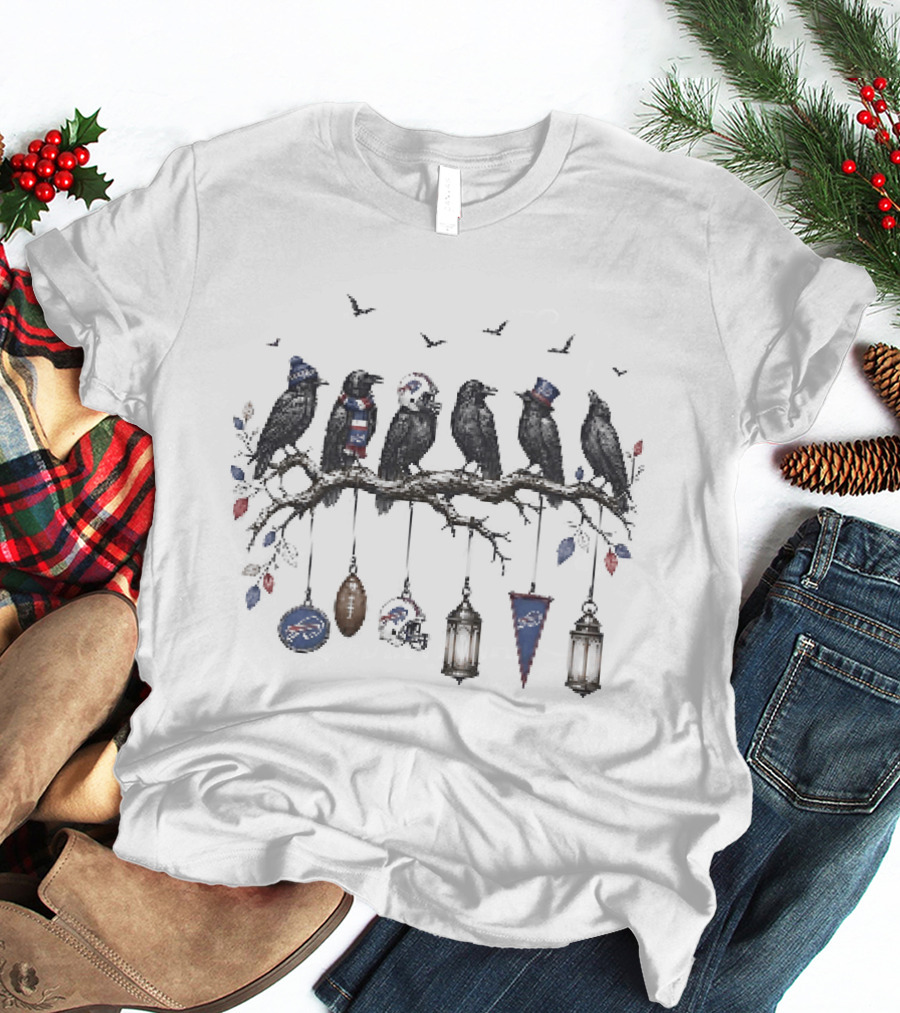 Buffalo Bills And Ravens Perched With Football T-Shirt