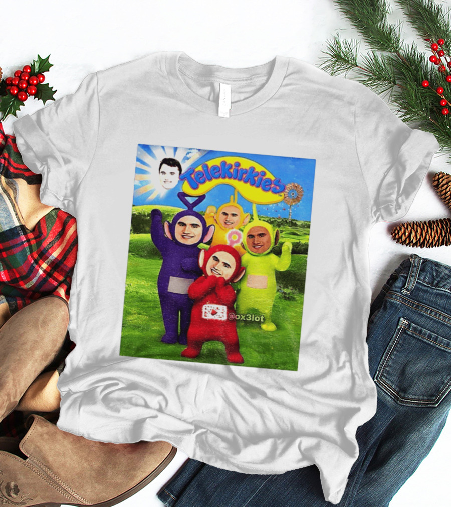 Charlie Kirk Telekirkies Meme Teletubbies Parody Face Swap T-Shirt