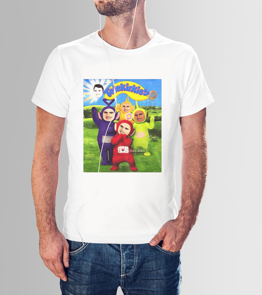 Charlie Kirk Telekirkies Meme Teletubbies Parody Face Swap T-Shirt