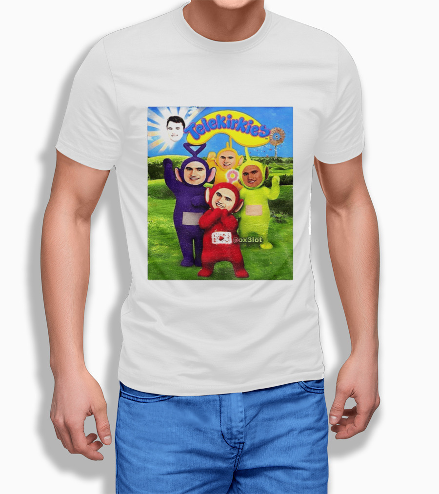 Charlie Kirk Telekirkies Meme Teletubbies Parody Face Swap T-Shirt