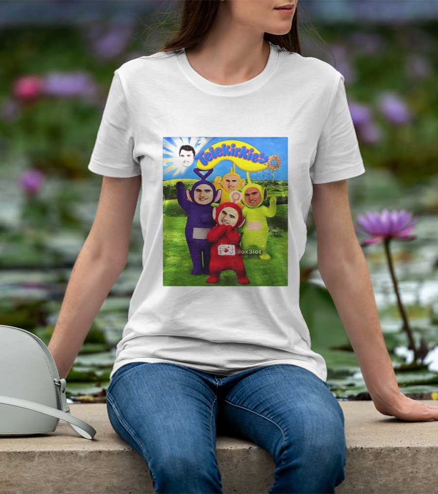 Charlie Kirk Telekirkies Meme Teletubbies Parody Face Swap T-Shirt
