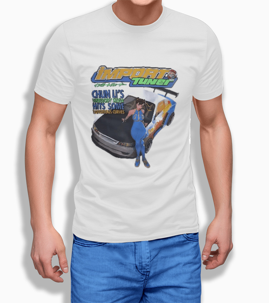 Import Tuner Chun Li's Widebody Silvia Hits Some Dangerous Curves Auto Racing Anime T-Shirt