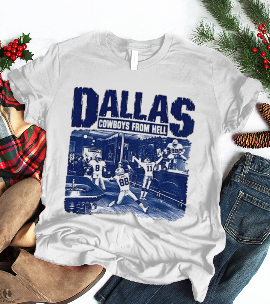 Dallas Cowboys From Hell Football Bar Scene T-Shirt