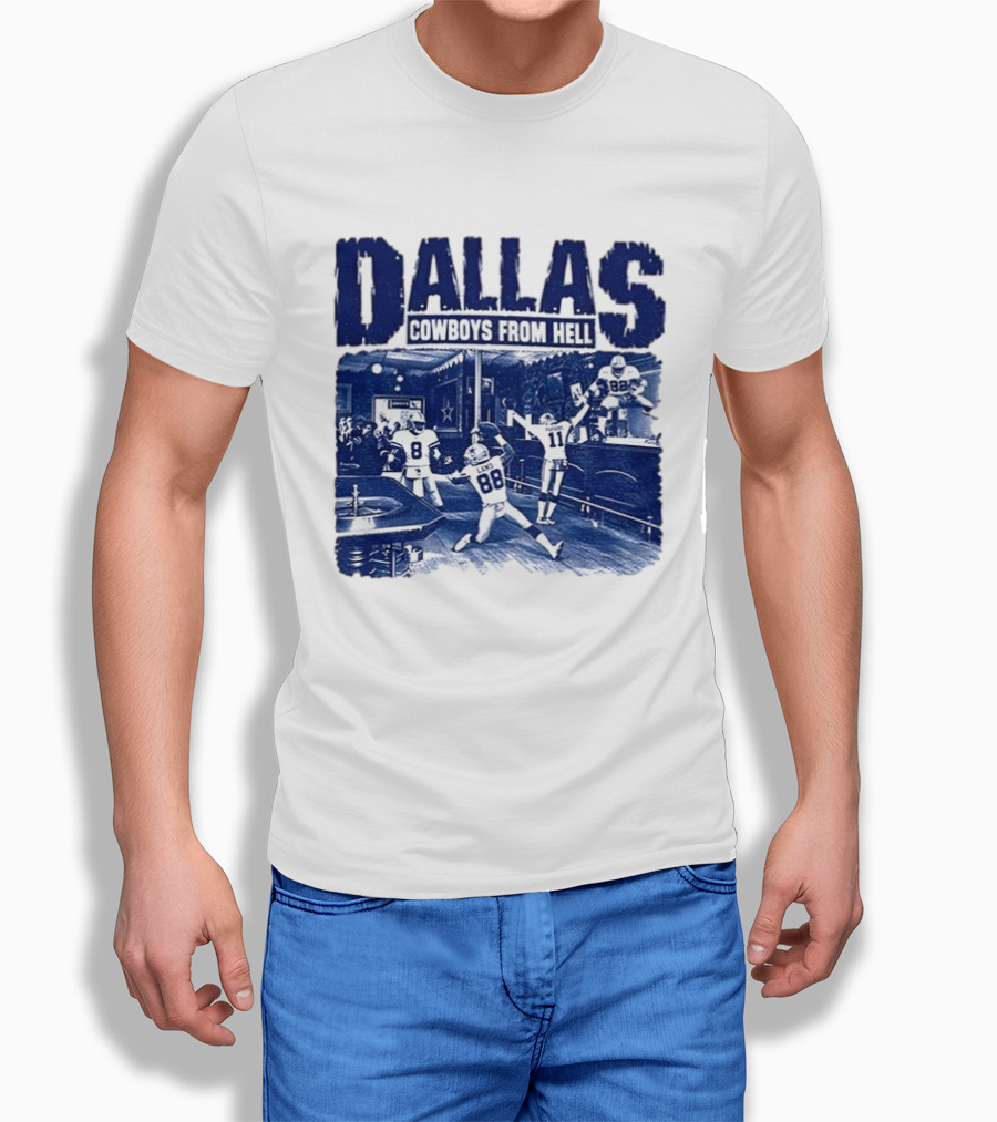 Dallas Cowboys From Hell Football Bar Scene T-Shirt