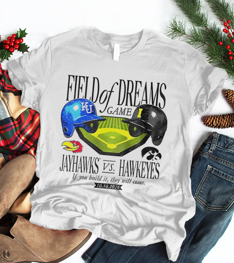 Field Of Dreams Game Kansas Jayhawks Vs Iowa Hawkeyes 10.10.2026 T-Shirt