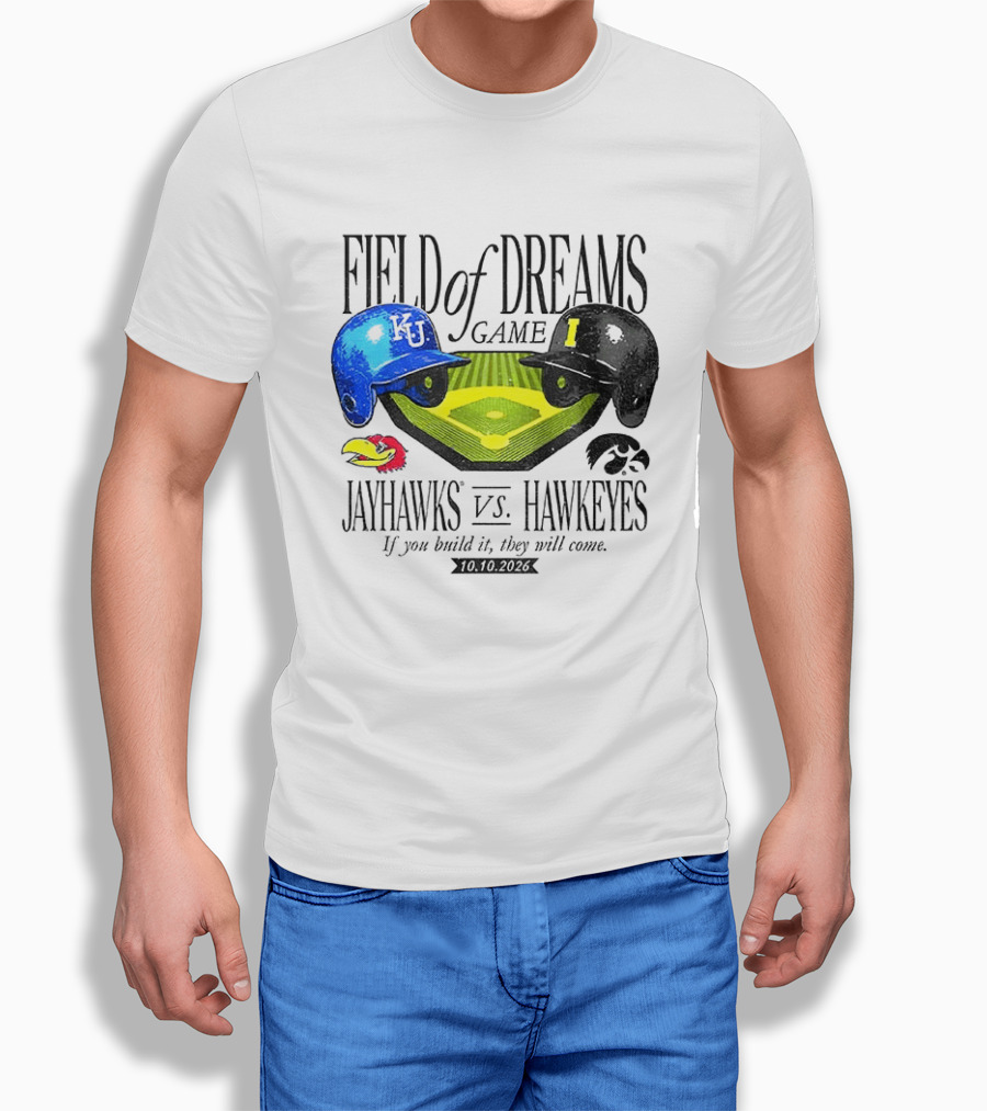 Field Of Dreams Game Kansas Jayhawks Vs Iowa Hawkeyes 10.10.2026 T-Shirt