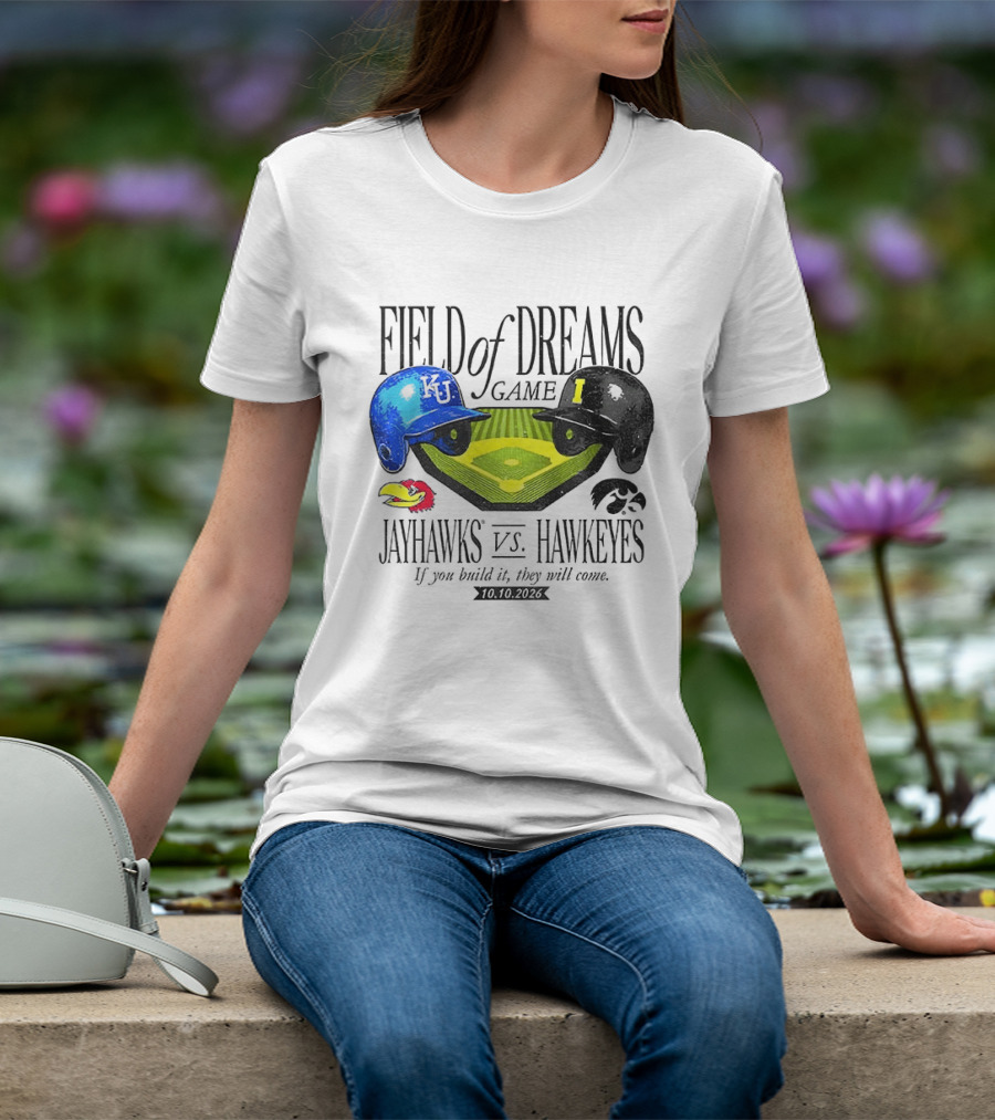 Field Of Dreams Game Kansas Jayhawks Vs Iowa Hawkeyes 10.10.2026 T-Shirt