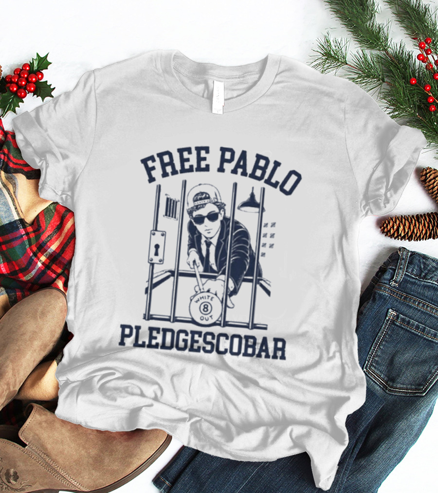 Free Pablo Pledgescobar Jail Break White Out T-Shirt