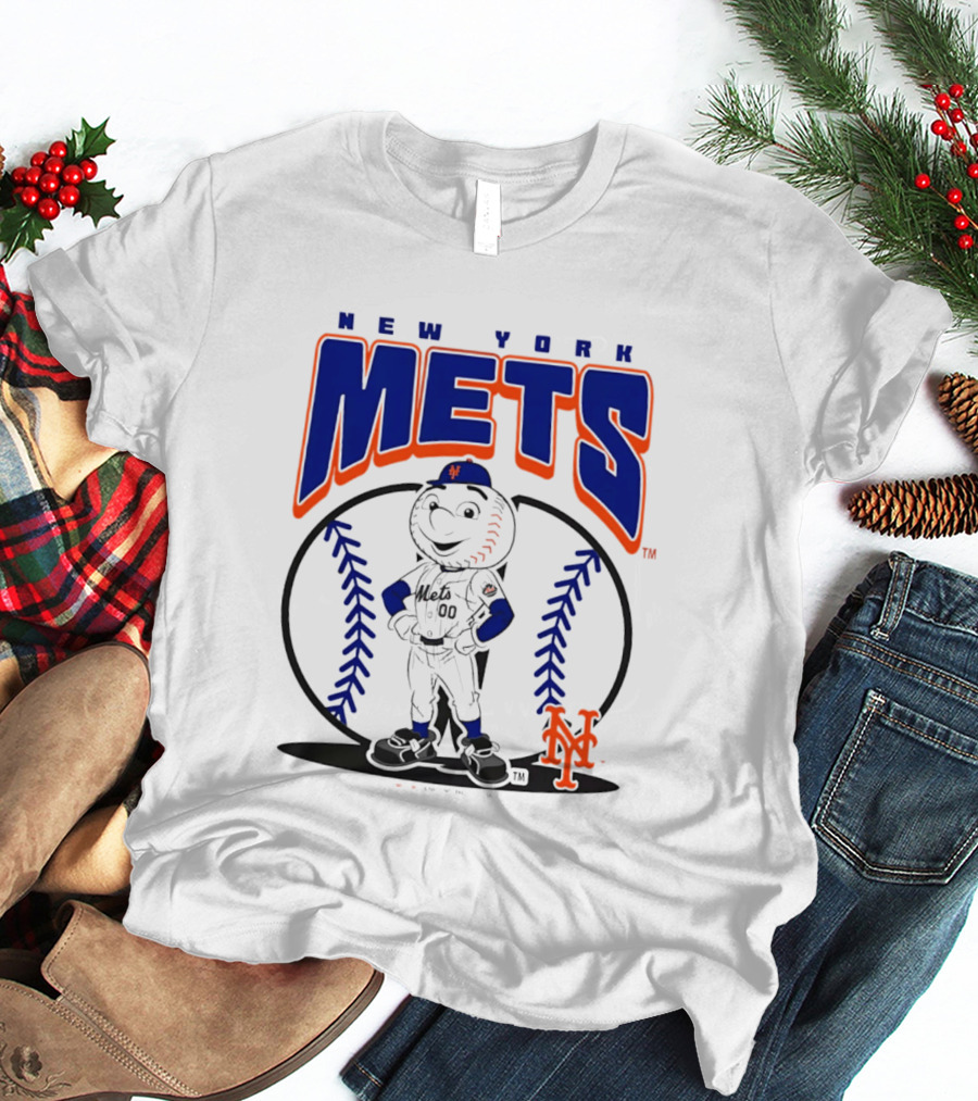 New York Mets Mr. Met Baseball 2026 Mania MLB Team Spirit T-Shirt